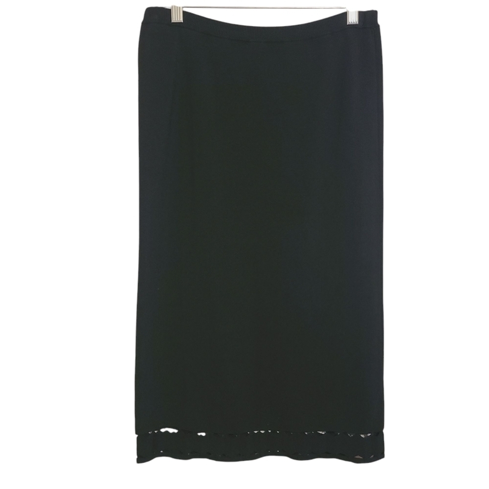 Cyrus | Women's Classic Black Knit Pencil Skirt (Size Medium)